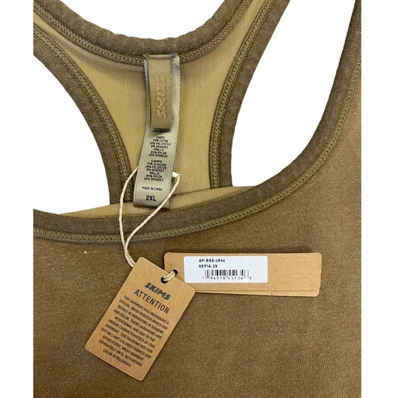 NWT Skims Outdoor Basics Mid Thigh Bodysuit Romper in Sepia Size 2XL - Picture 4 of 10